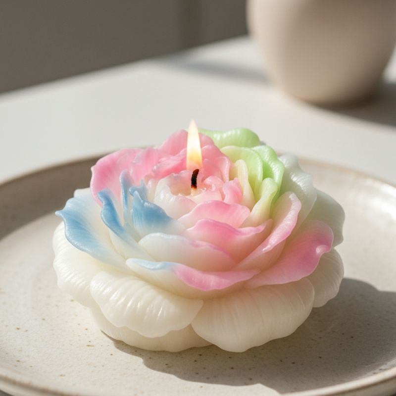 Свічка люмінесцентна півонія GlowKink низькотемпературна, різнокольорова, L вид 6