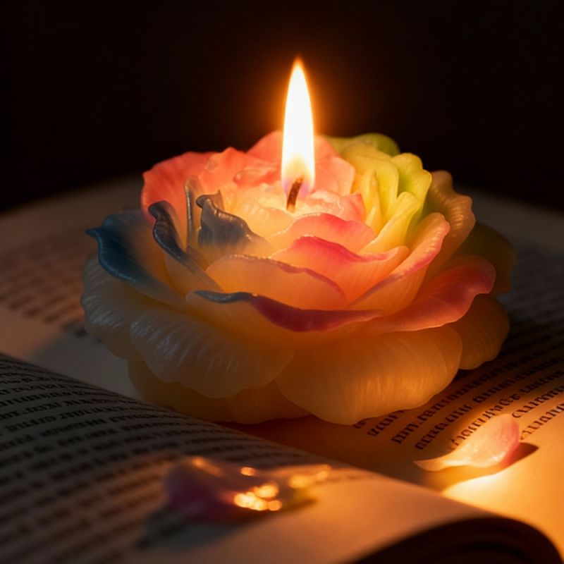 Свічка люмінесцентна півонія GlowKink низькотемпературна, різнокольорова, L вид 7