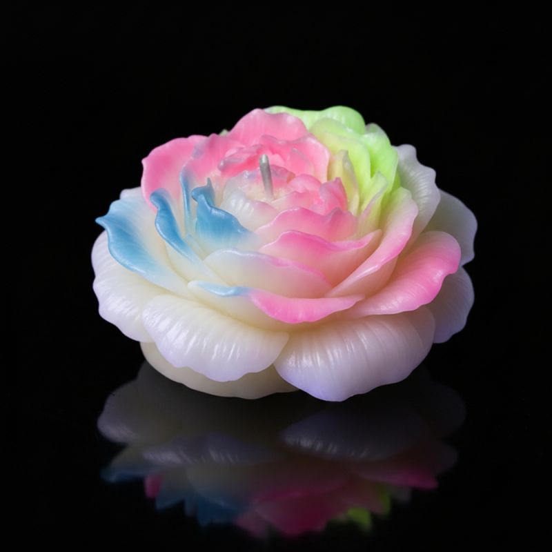 Свічка люмінесцентна півонія GlowKink низькотемпературна, різнокольорова, L вид 8