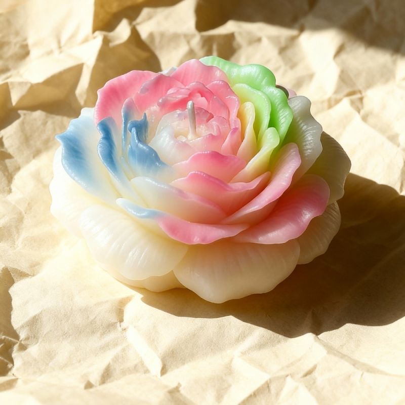 Свічка люмінесцентна півонія GlowKink низькотемпературна, різнокольорова, L вид 9