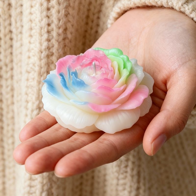 Свічка люмінесцентна півонія GlowKink низькотемпературна, різнокольорова, L вид 10