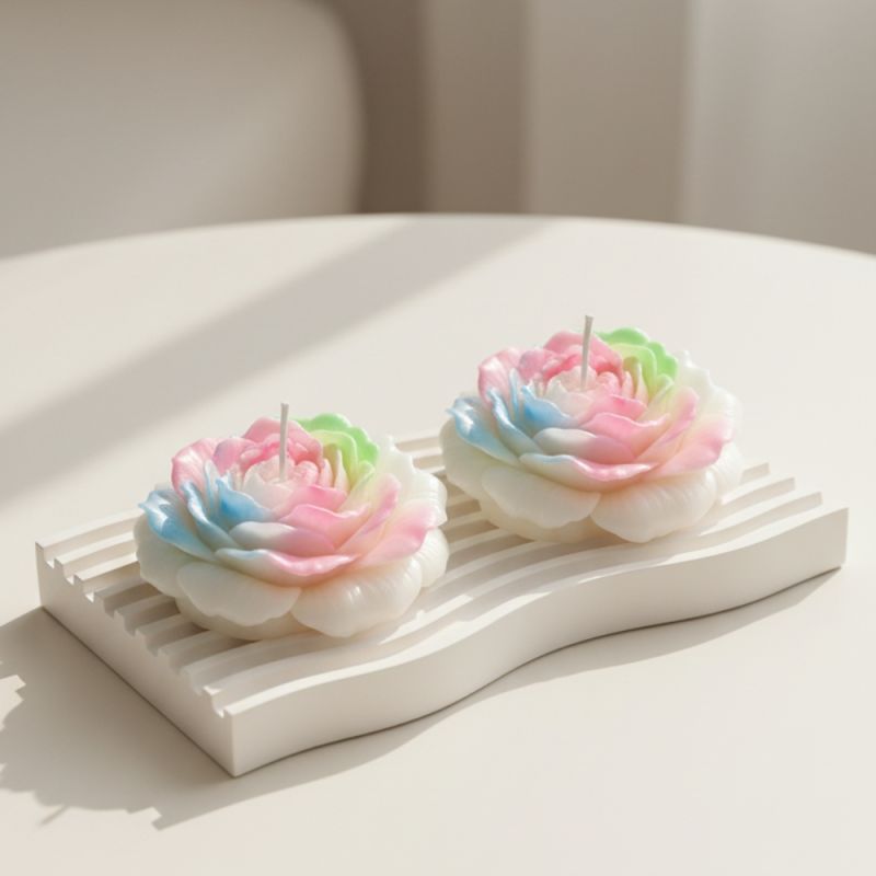 Свічка люмінесцентна півонія GlowKink низькотемпературна, різнокольорова, L вид 11