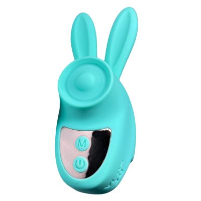 Вибростимулятор на палец Зайчик Passion Play, 12 режимов вибрации + 3 интенсивности, бирюзовый