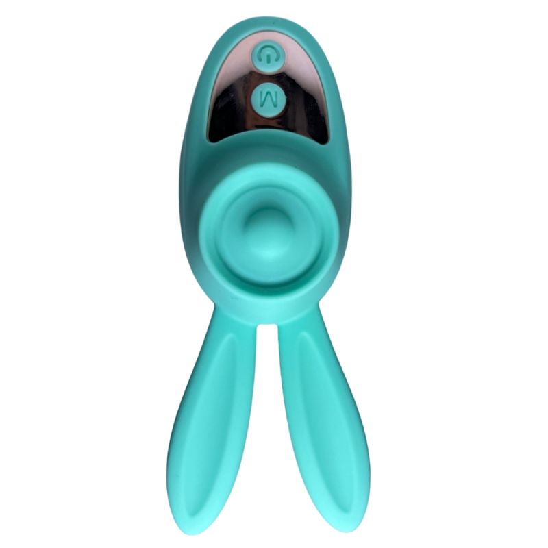 Вібростимулятор на палець Зайчик Passion Play, 12 режимів вібрації + 3 інтенсивності, бірюзовий вид 4