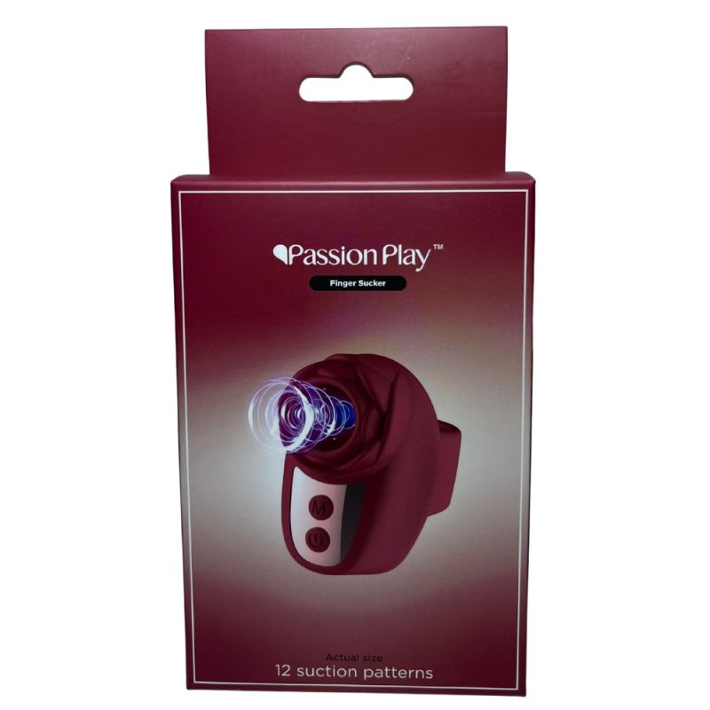 Вібростимулятор на палець Розочка Passion Play, 10 режимів вібрації та 3 інтенсивності, червоний вид 6