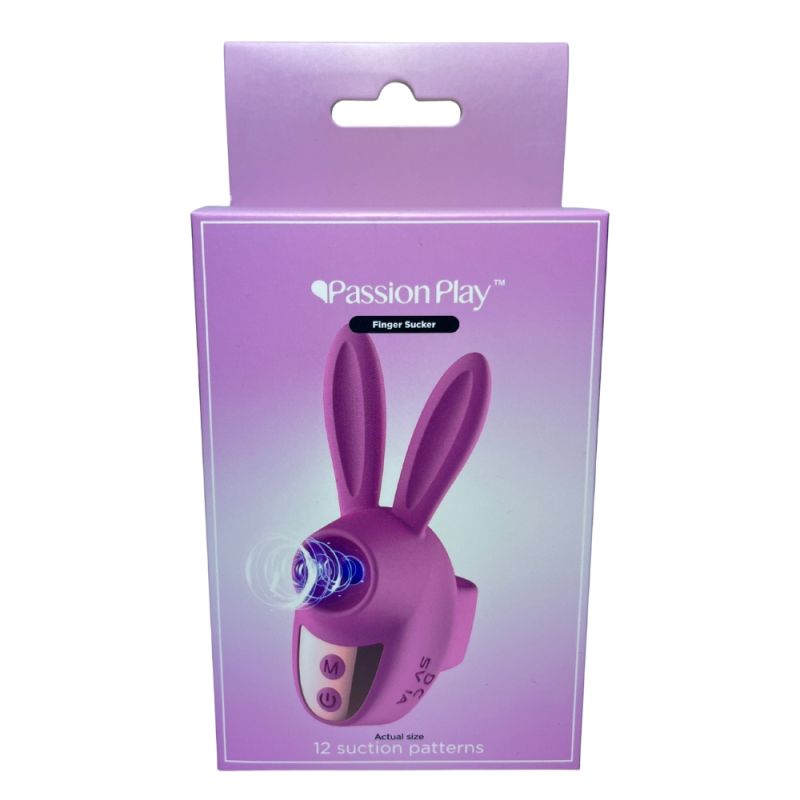 Вібростимулятор на палець Зайчик Passion Play, 12 режимів вібрації + 3 інтенсивності, рожевий вид 7