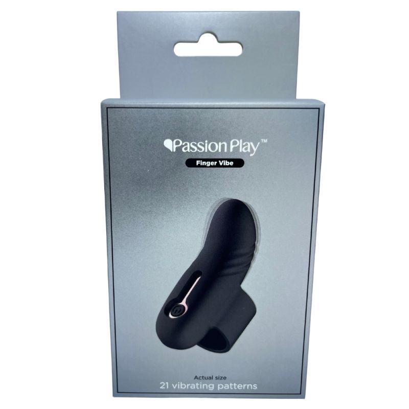 Вибратор на палец Passion Play, 21 режим, чёрный вид 8