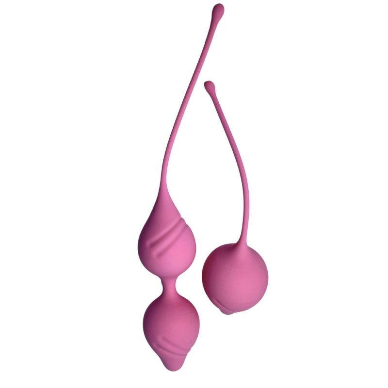 Набір вагінальних кульок Passion Play для вправ Кегеля, подовжені, рожеві, 2 шт. вид 3