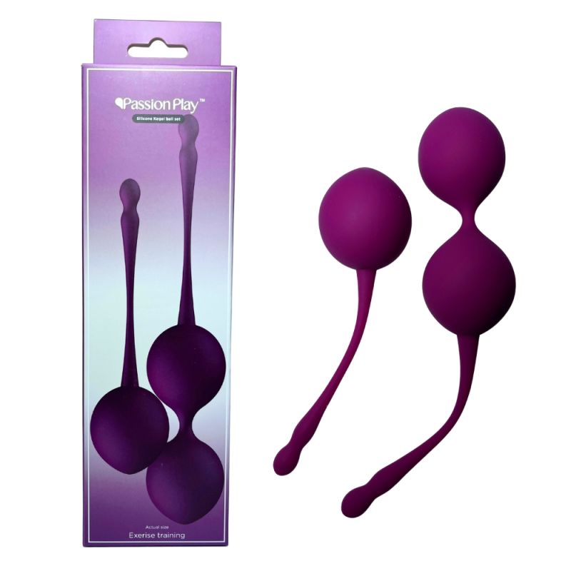 Набір вагінальних кульок Passion Play для вправ Кегеля, фіолетові, 2 шт. вид 5
