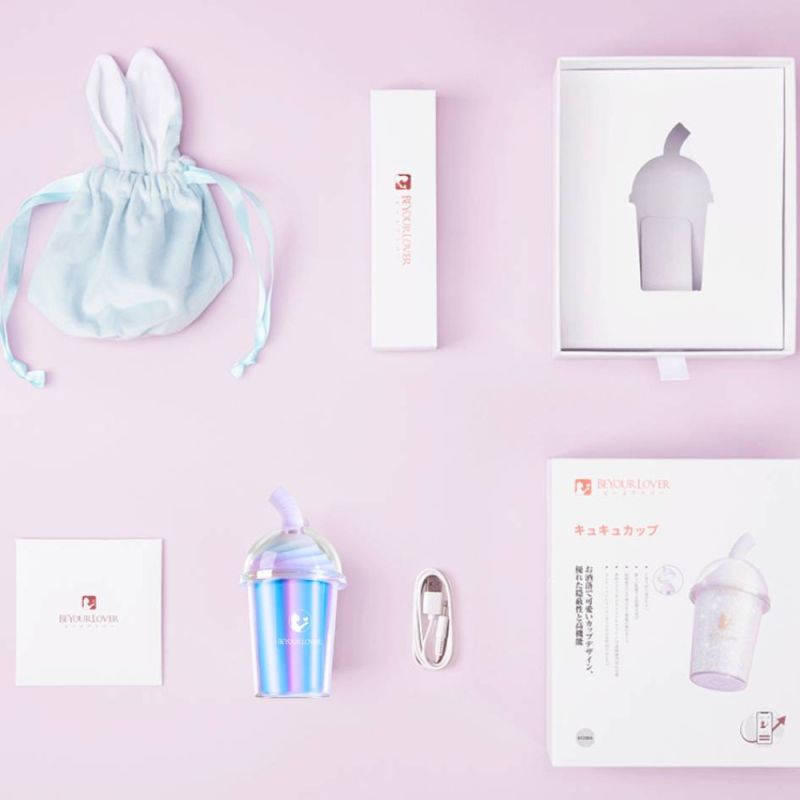 Вакуумний стимулятор у формі стаканчика з трубочкою BeYourLover Joy Cup голубий, 9.1 см х 4.6 см вид 4