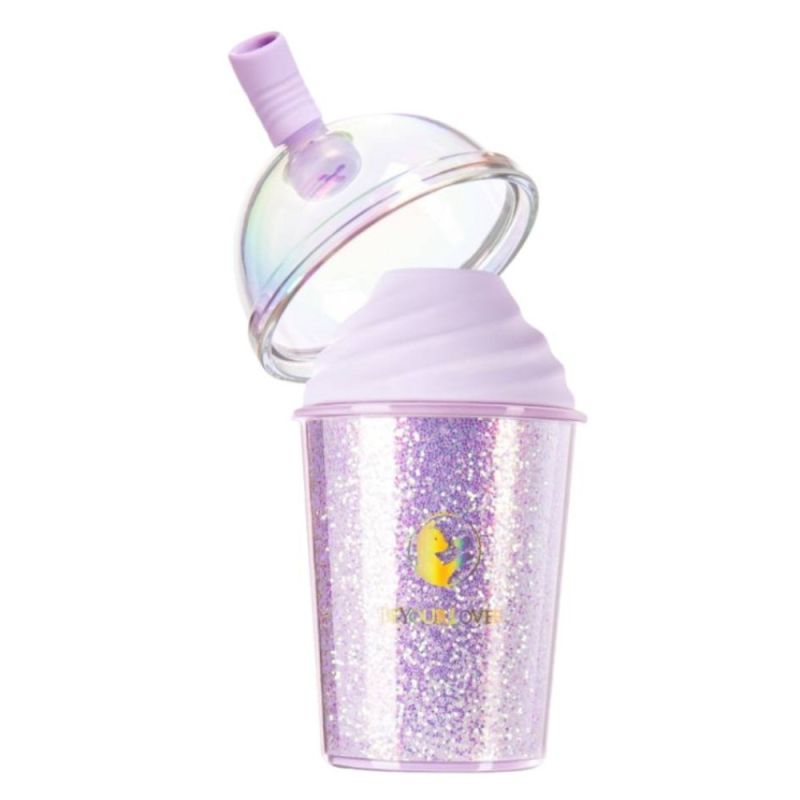 Вакуумний стимулятор у формі стаканчика з трубочкою BeYourLover Joy Cup сяючий бузковий, 9.1 см х 4.6 см вид 3