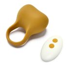 Эрекционное виброкольцо Sweet Em Silky Ring с пультом, желтое, 7.6 х 5.7 см вид 3