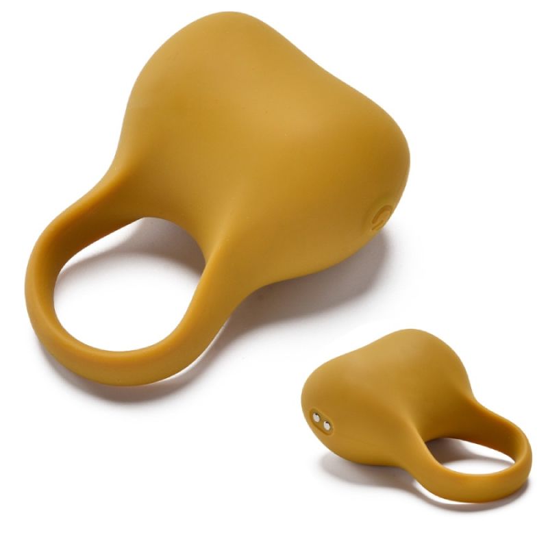 Эрекционное виброкольцо Sweet Em Silky Ring с пультом, желтое, 7.6 х 5.7 см вид 5