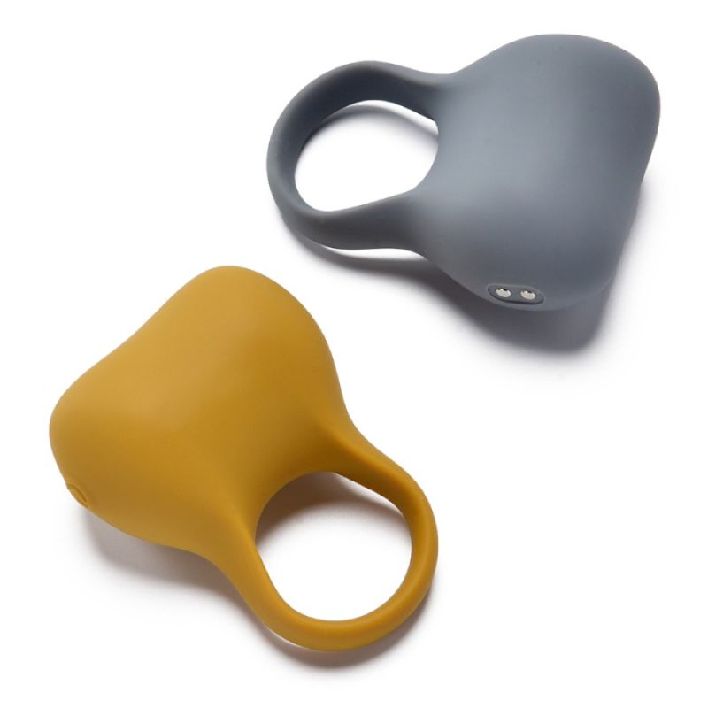 Эрекционное виброкольцо Sweet Em Silky Ring с пультом, желтое, 7.6 х 5.7 см вид 6