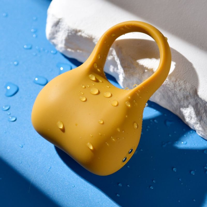 Эрекционное виброкольцо Sweet Em Silky Ring с пультом, желтое, 7.6 х 5.7 см вид 10