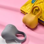 Эрекционное виброкольцо Sweet Em Silky Ring с пультом, желтое, 7.6 х 5.7 см вид 11