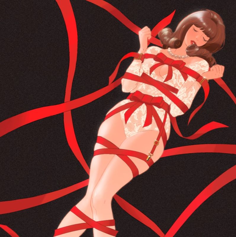 Фиксатор бондаж с бантом для нижней части тела UPKO Bowknot, красный вид 4