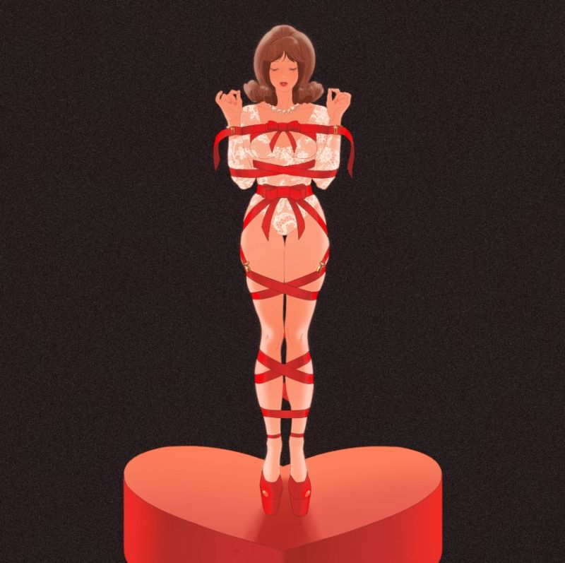 Фіксатор бондаж з бантом для нижньої частини тіла UPKO Bowknot, червоний вид 5