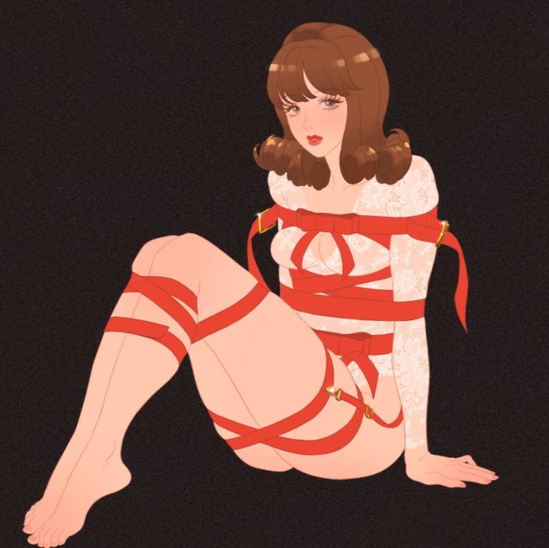 Фіксатор бондаж з бантом для нижньої частини тіла UPKO Bowknot, червоний вид 8