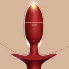 Анальная вибропробка с ротацией и пультом UPKO с белым натуральным лисьим хвостом, красная вид 8