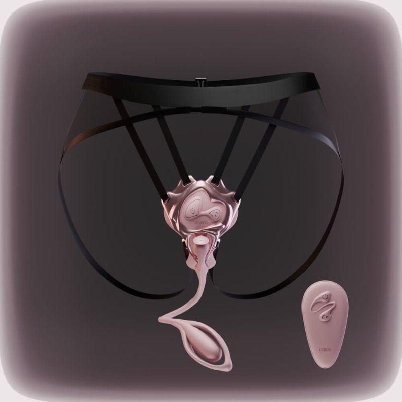 Вибратор-трусики з пультом UPKO UEROS со съемным виброяйцом, розовый вид 11