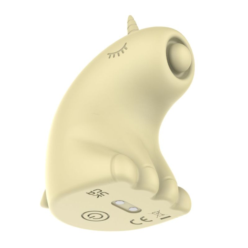 Стимулятор клітора з пульсацією UNIVIBE Єдиноріг, 5 режимів, жовтий вид 10