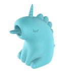 Стимулятор клитора с длинным вращающимся язычком UNIVIBE Единорог, 10 режимов, голубой вид 5