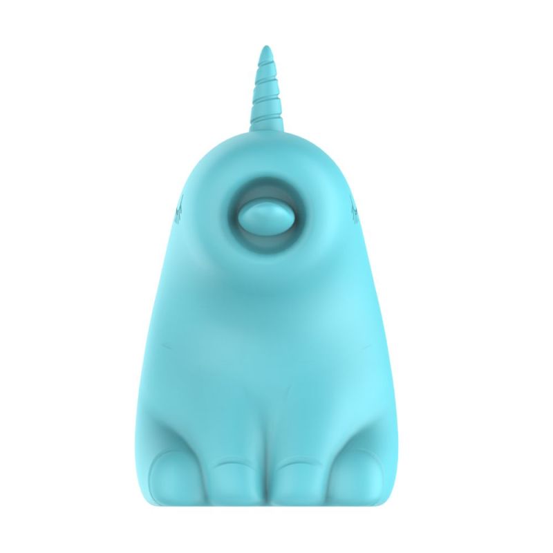 Стимулятор клитора с длинным вращающимся язычком UNIVIBE Единорог, 10 режимов, голубой вид 10