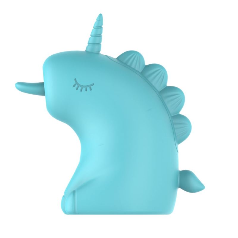 Стимулятор клитора с длинным вращающимся язычком UNIVIBE Единорог, 10 режимов, голубой вид 11