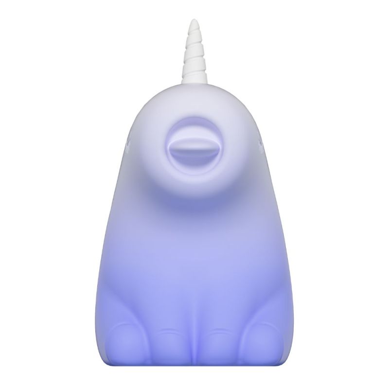 Стимулятор клитора с язычком UNIVIBE Единорог, 10 режимов, градиент бело-фиолетовый вид 6