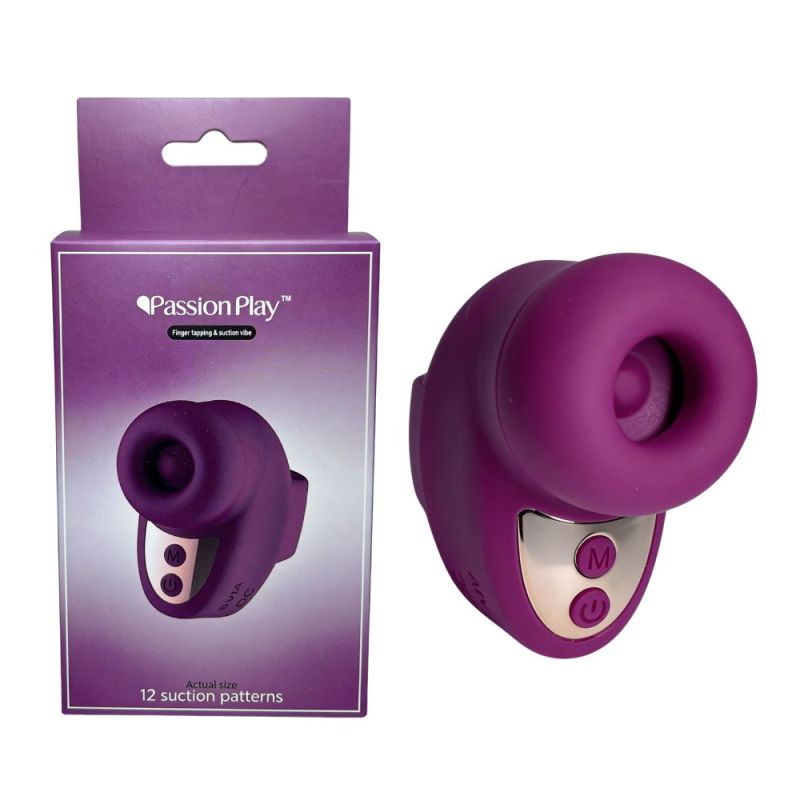 Вібратор на палець Passion Play, бордовий, 15 режимів вібрації, 7,6 × 3,6 см вид 2