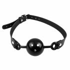 Кляп шарик DS Fetish с ремешком, черный вид 2