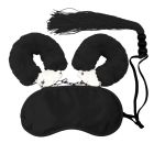 Набір БДСМ DS Fetish маска, наручники, флогер міні, чорний вид 2