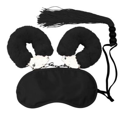 Набор БДСМ DS Fetish маска, наручники, флогер мини, черный