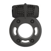 Віброкільце на пеніс Crushious, з рельєфом, силіконове, чорне