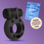 Віброкільце на пеніс Crushious, з рельєфом, силіконове, чорне вид 3