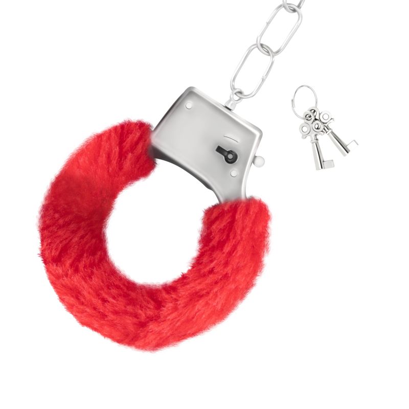 Наручники Love Cuffs Crushious металлические, с красным мехом вид 4