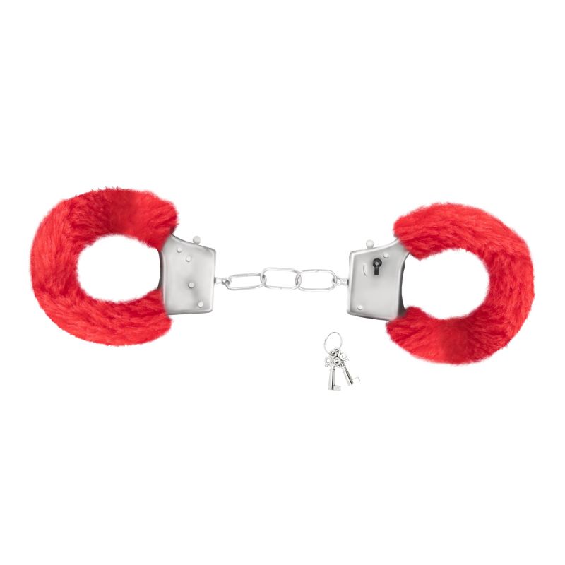 Наручники Love Cuffs Crushious металлические, с красным мехом вид 5