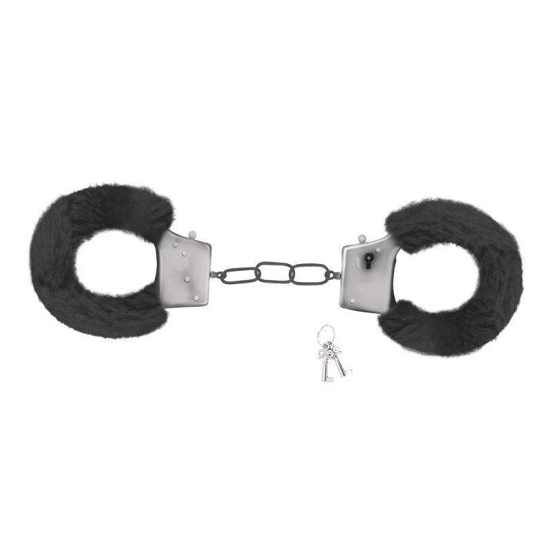 Наручники Love Cuffs Crushious металеві, з чорним хутром вид 5