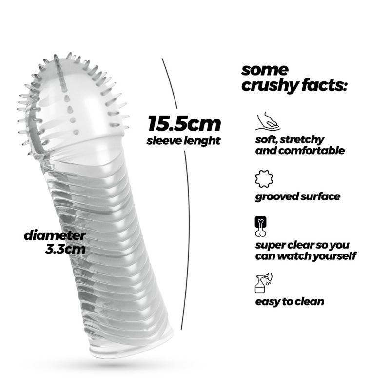 Ребристая насадка на пенис Crushious, 15.5 x 3.3 см вид 8