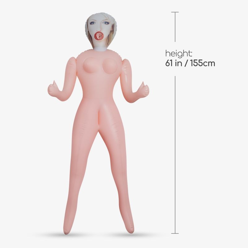 Секс-лялька з 3 отворами Crushious CRISTINA The Inflatable Nurse, бежева, 155 см вид 9