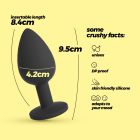 Анальная пробка CRUSHIOUS Camileo, L , со сменными кристаллами, силиконовая, чёрная, 9.5 х 4.2 см вид 5