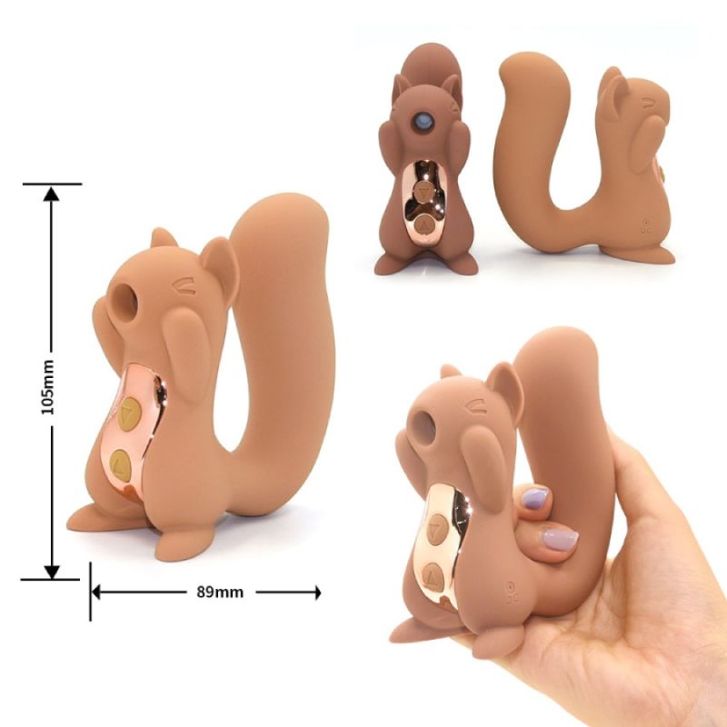 Вибратор вакуумный в форме белочки Sweet Em, бежевый вид 10