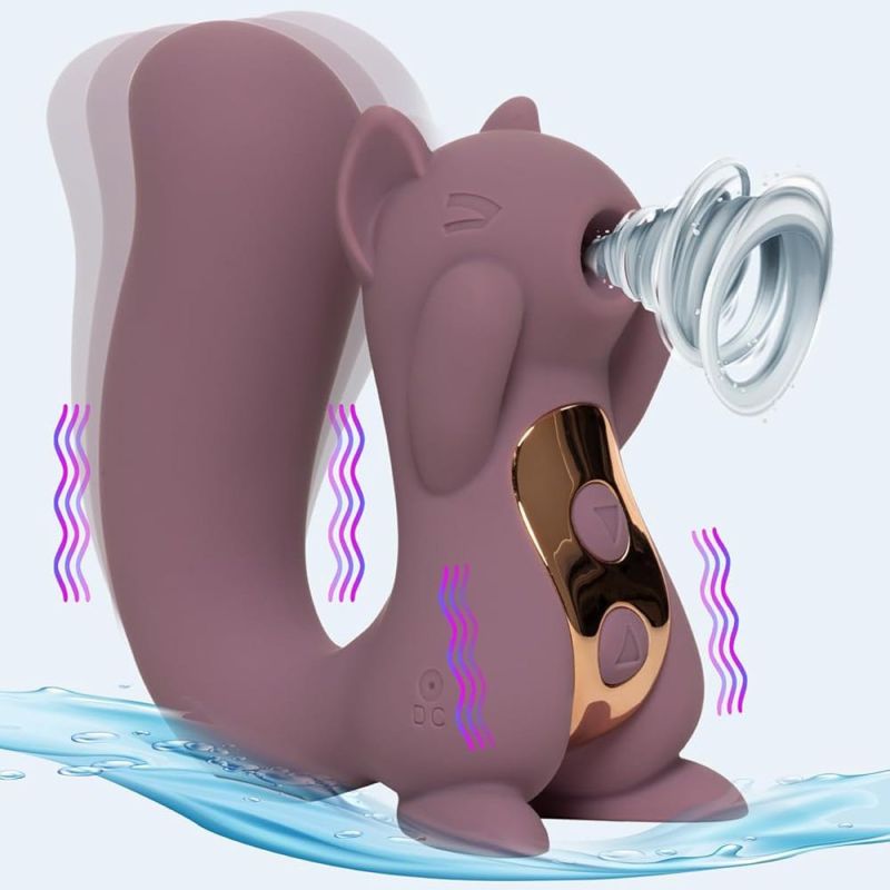 Вибратор вакуумный в форме белочки Sweet Em, фиолетовый вид 6