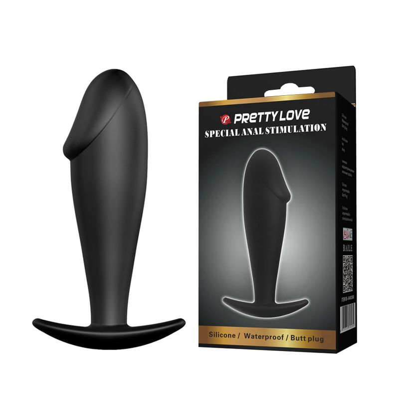 Анальна пробка силіконова Pretty Love Special Anal Stimulation, черная, 10 х 3 см вид 2