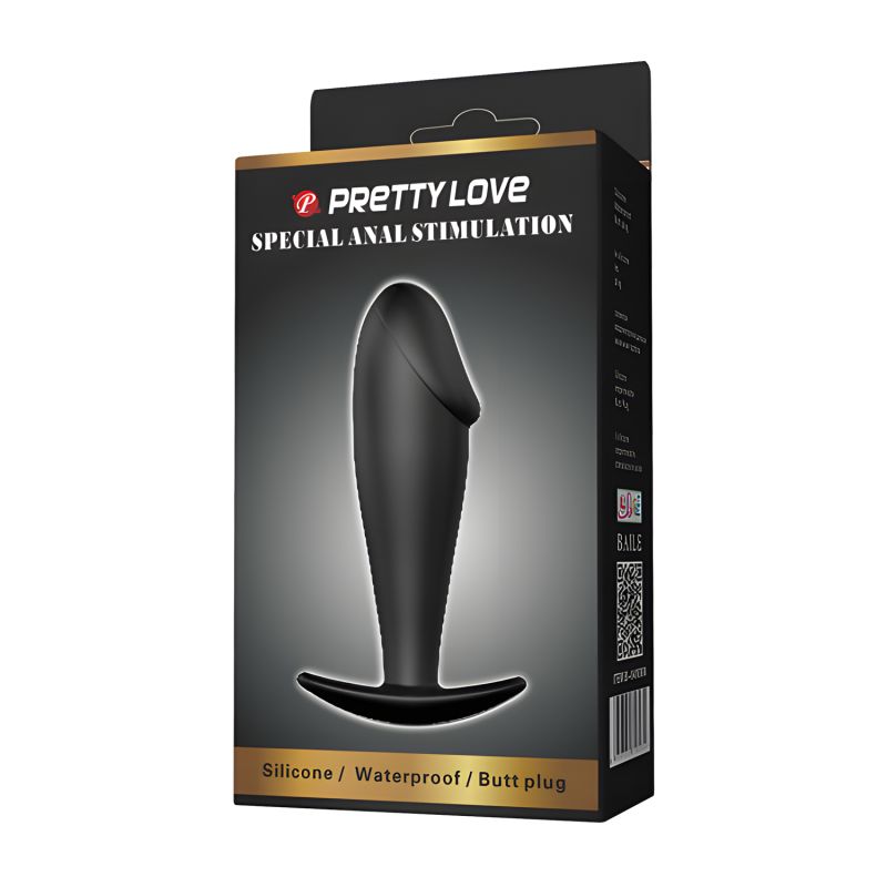 Анальна пробка силіконова Pretty Love Special Anal Stimulation, черная, 10 х 3 см вид 3