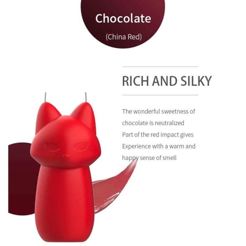 Свічка лисичка низькотемпературна Roomfun Сhina Red з ароматом шоколаду, червона вид 3