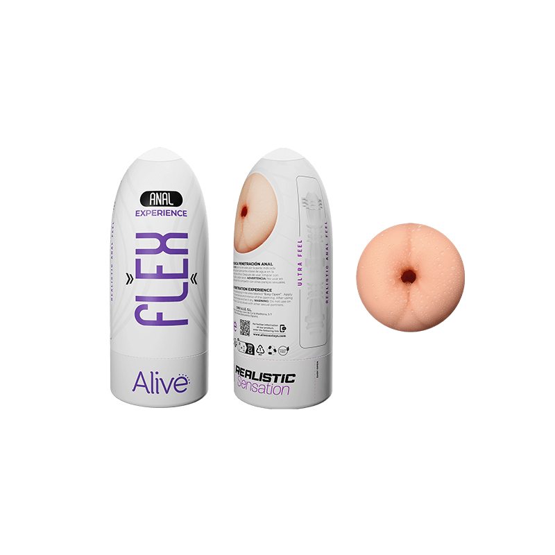 Мастурбатор-анус в колбі Alive Flex Anal M бежевий, 16 х 6.5 см вид 2