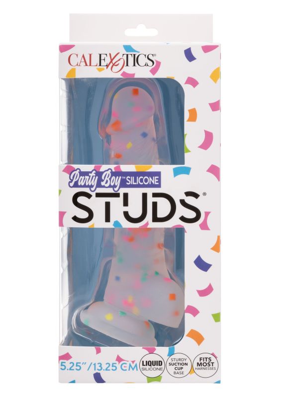 Фалоімітатор з рідкого силікону CalExotics Studs Dildo, різнокольоровий, 17,7 × 3,8 см вид 2