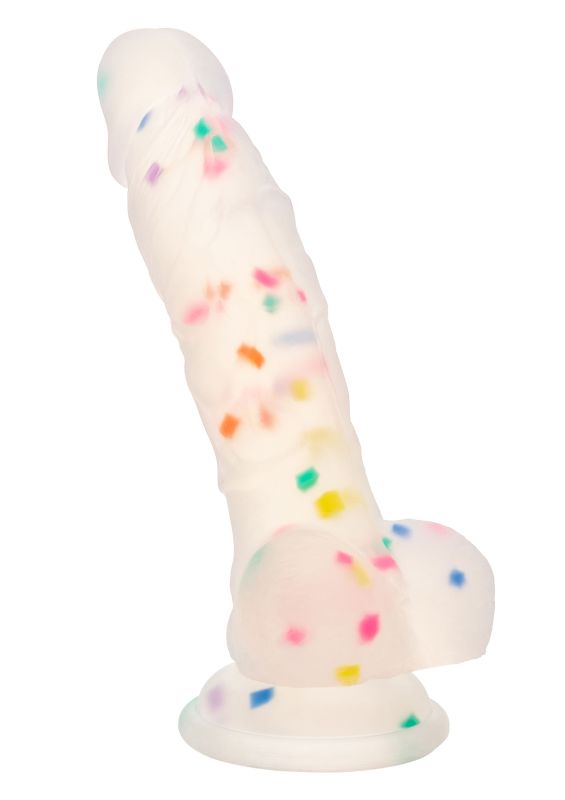 Фалоімітатор з рідкого силікону CalExotics Studs Dildo, різнокольоровий, 17,7 × 3,8 см вид 3